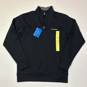 Columbia Mens Small Quarter Zip Pullover Sweatshirt Black NWT